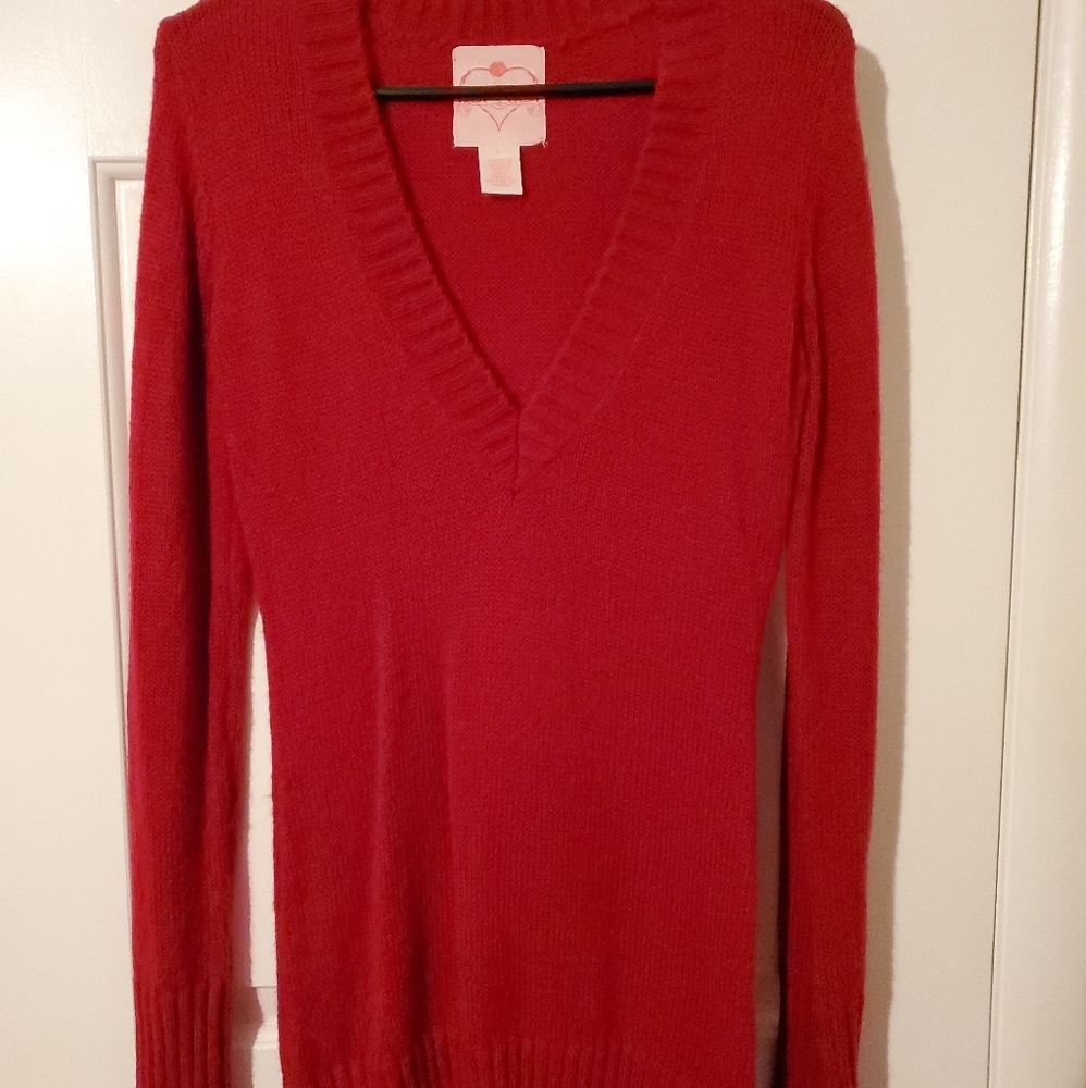Red long sweater